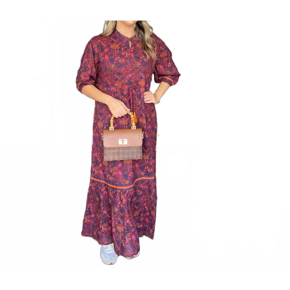 NEW ISLAPAYAL ravello maxi dress in partridge wine